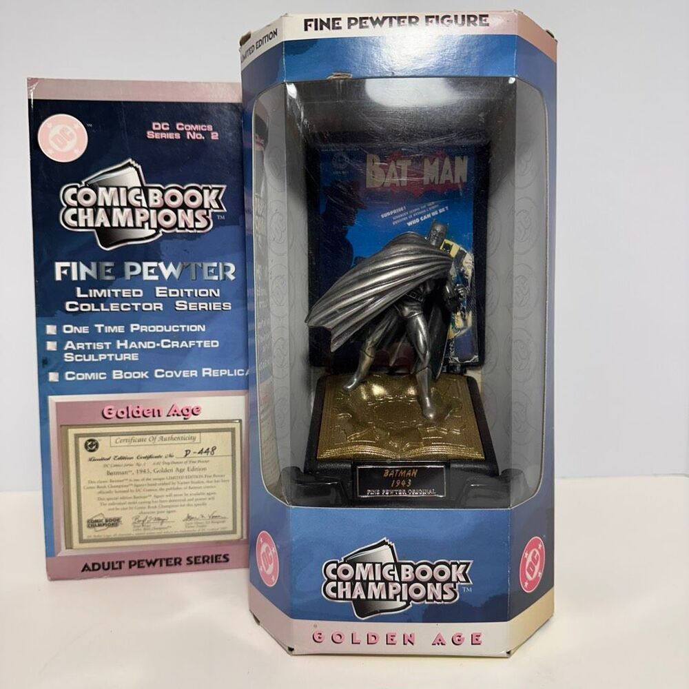Vintage DC Comics Golden Age Batman Fine Pewter Figure Limited Edition Collector